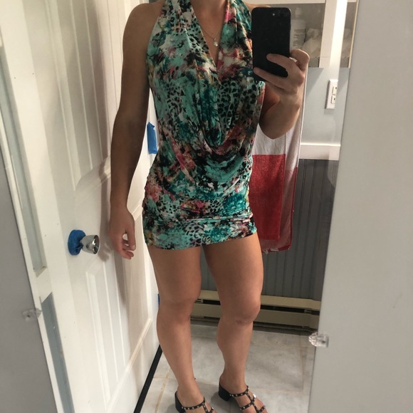 Turquoise leopard dress - Picture 3 of 8